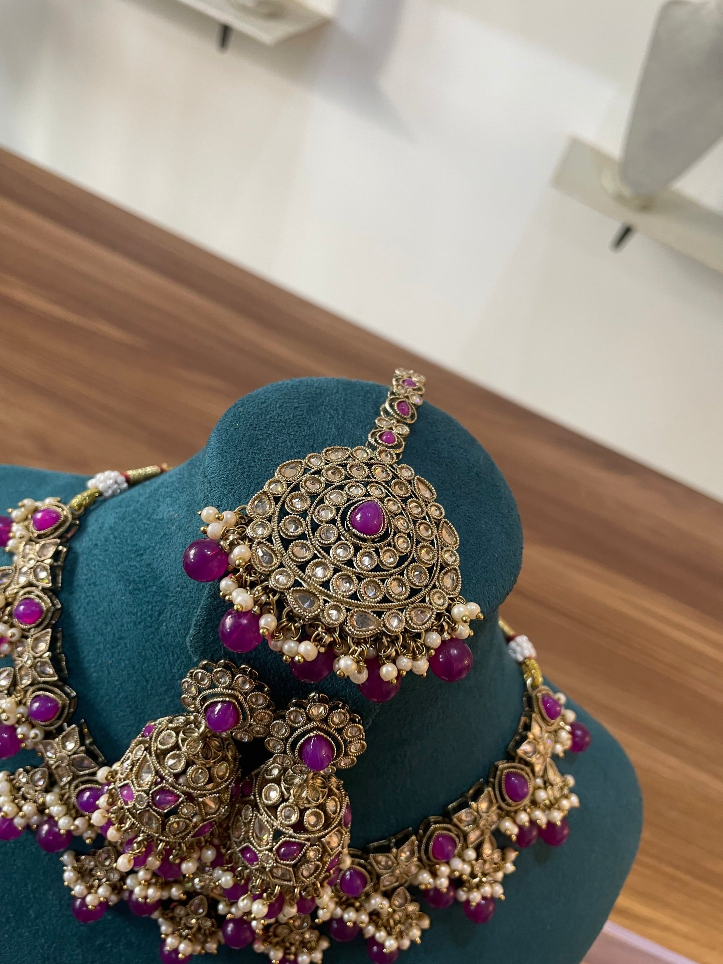 Mehndi Set with Earrings and Tikka (Purple)