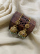 Premium AD Kemp Lakshmi Jhumka with attached earchain