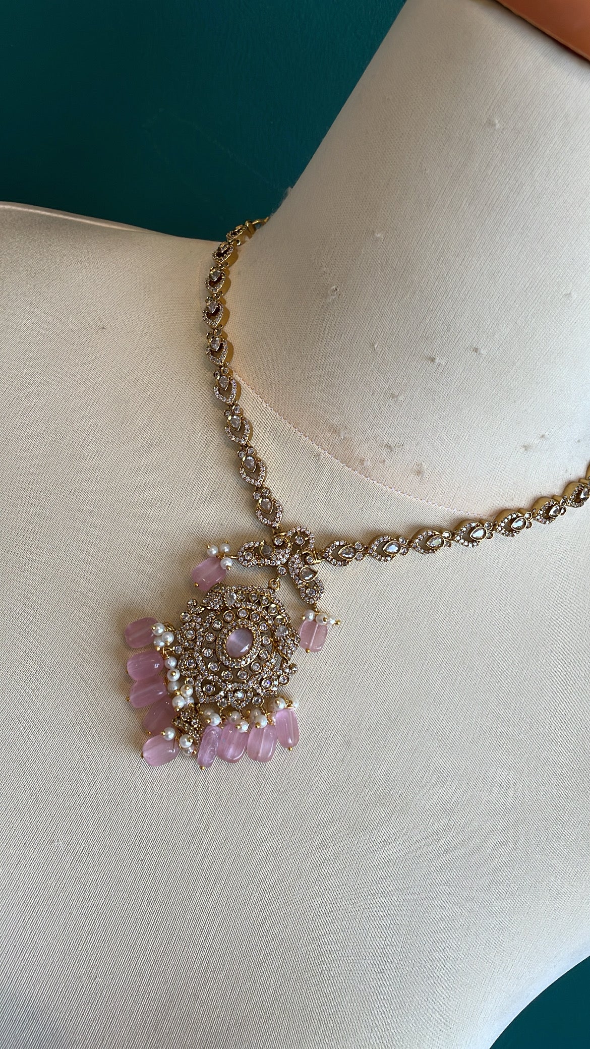 Premium Victorian Ad Necklace with Jhumka and tikka