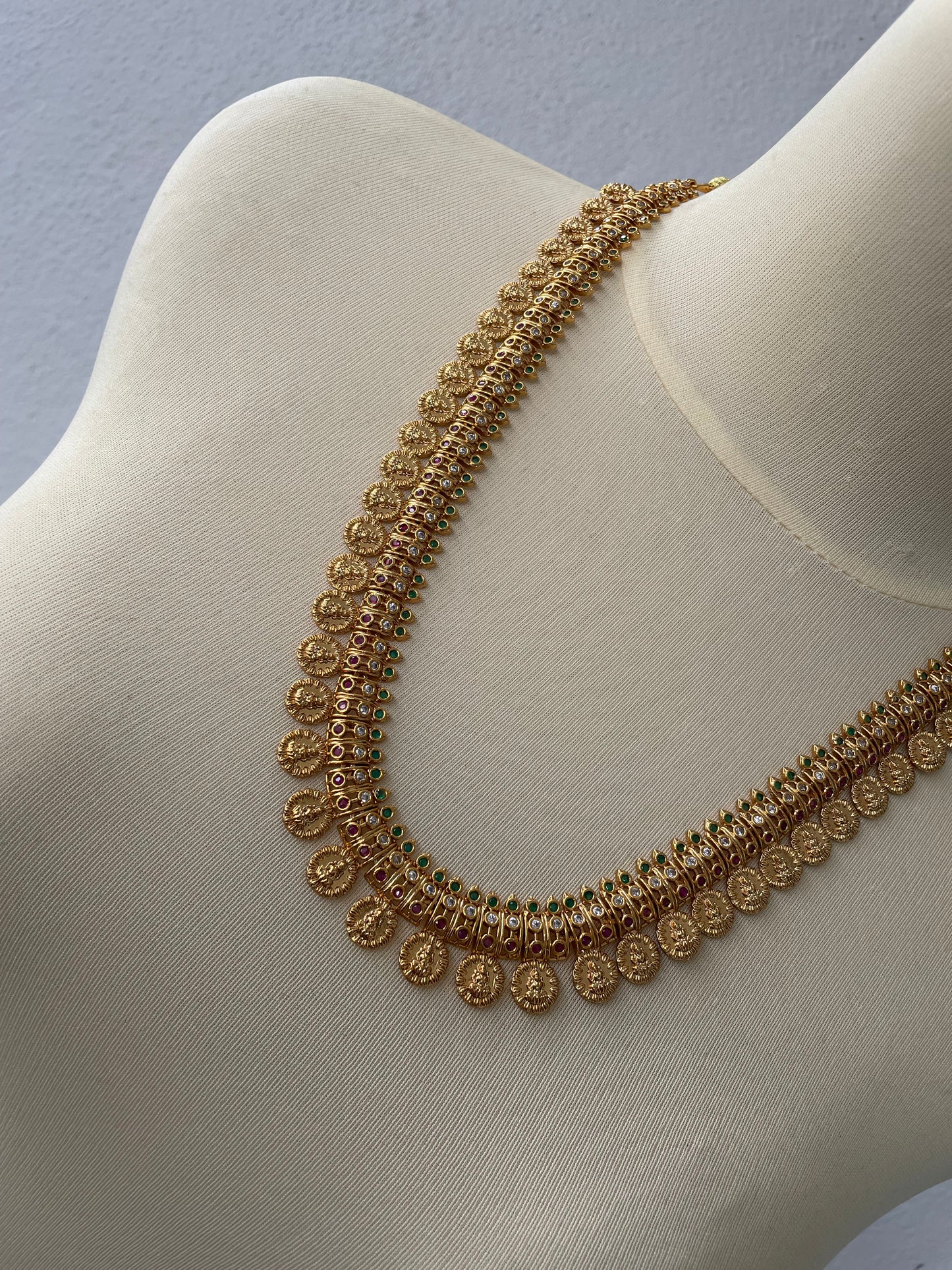 Premium AD Lakshmi Kasu Malai Harram Set