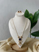 Premium Antique Brass Rice Pearl Mala (Purple)