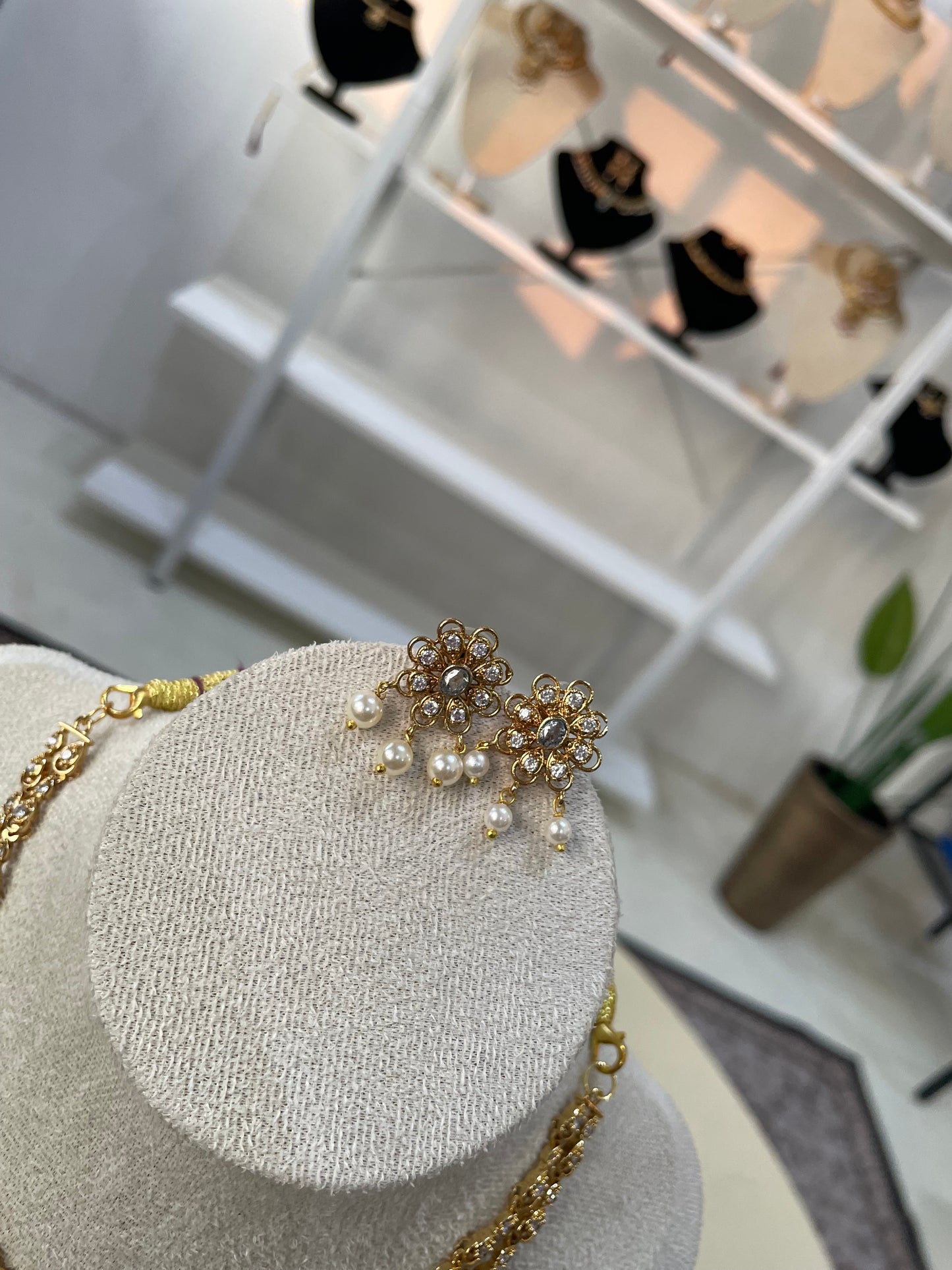 Double Layer AD Necklace Set