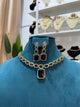 AD Necklace Set (Gold Base) - Blue