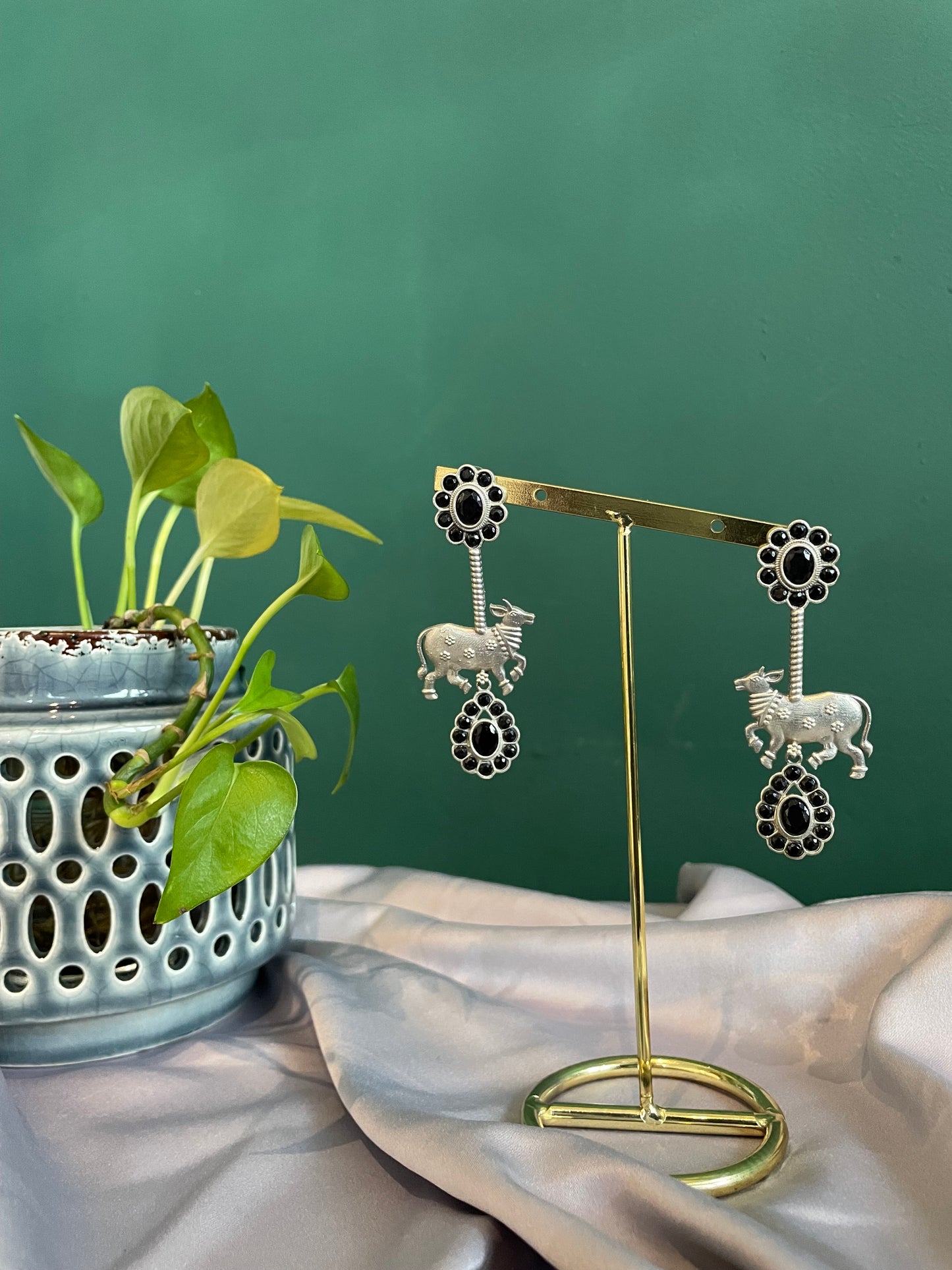 Nandi German Silver Danglers