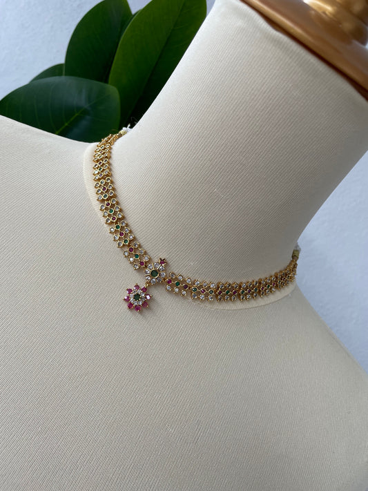 Sleek Ad Multi-Stone Necklace Set