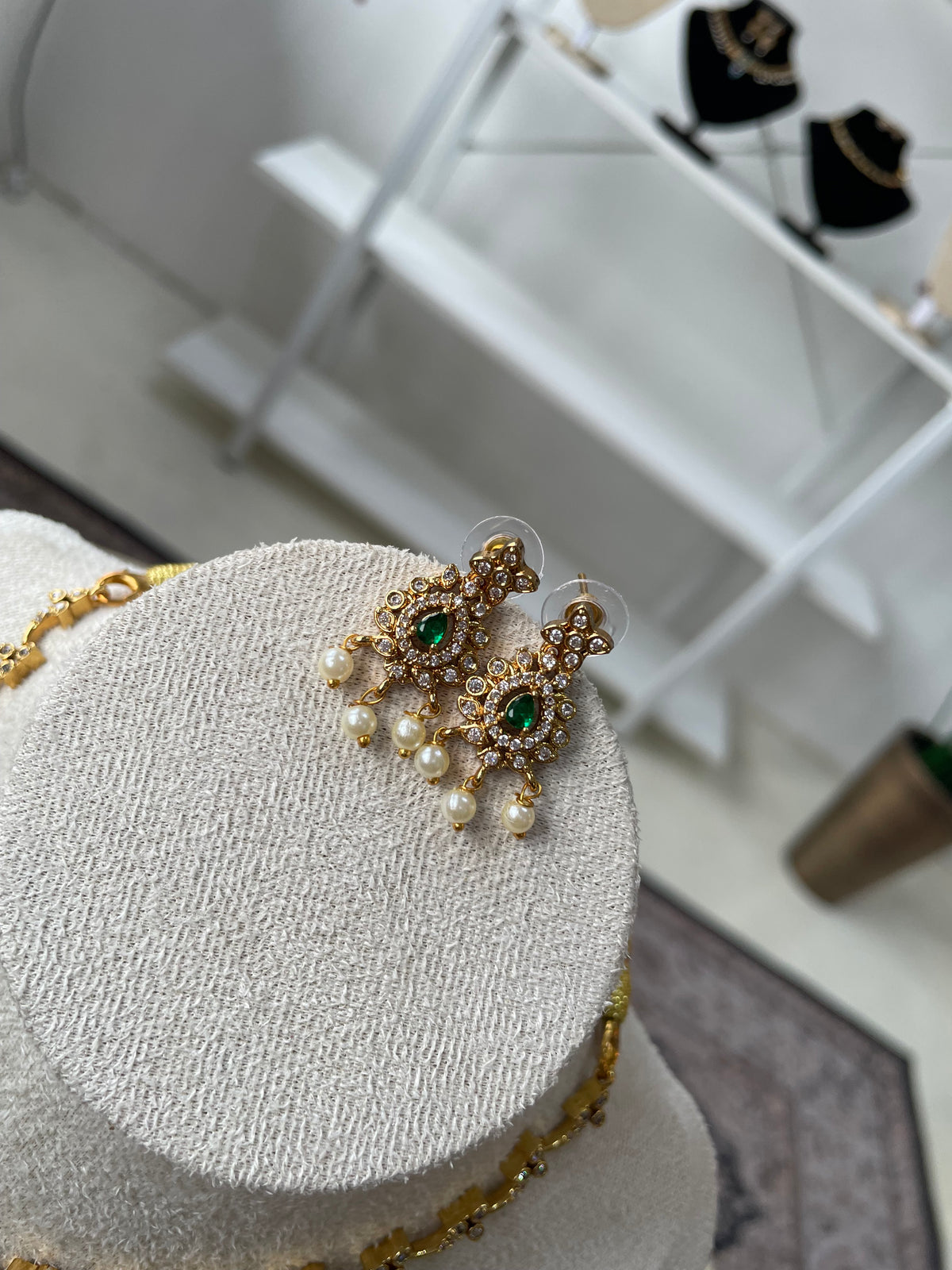 Premium AD Necklace Set (Green)