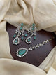 Premium Statement Ad Earring & Tikka Set - MINT
(Antique Gold Base)