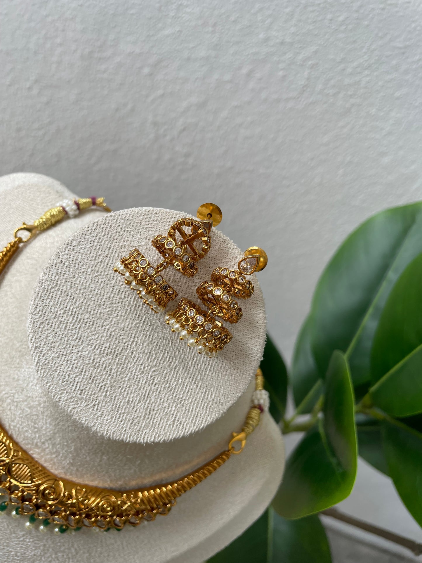 Premium Designer Hasli with Ad Teardrop Charms