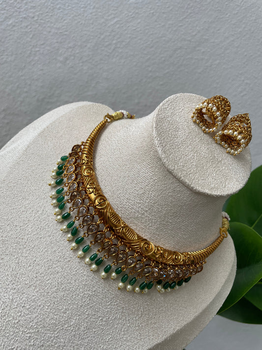 Premium Designer Hasli with Ad Teardrop Charms