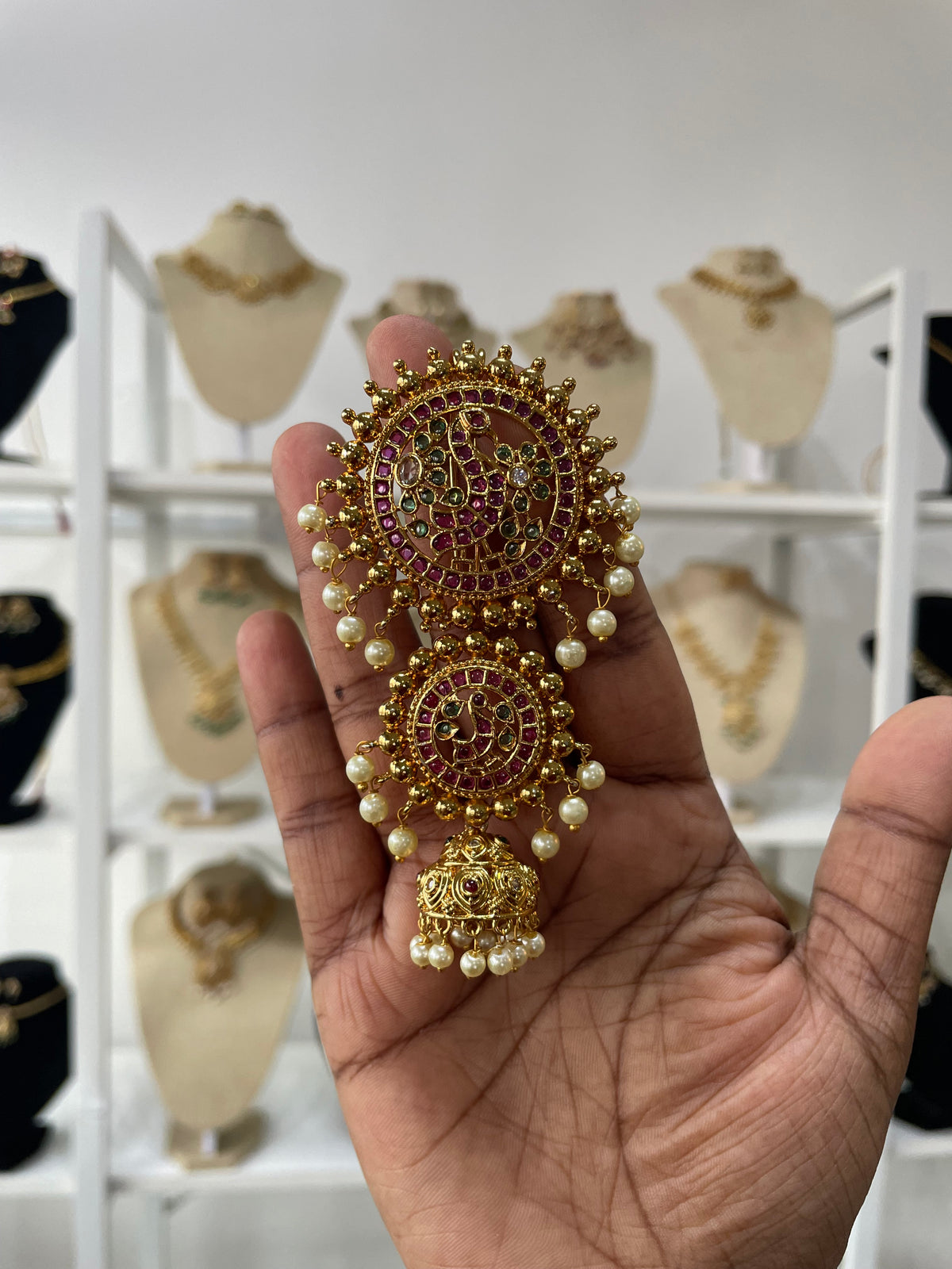 Premium Kemp Peacock Short Hair Choti
