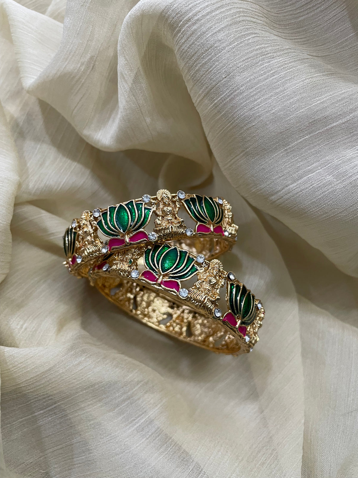 Lotus Lakshmi Bangles (1 pair)