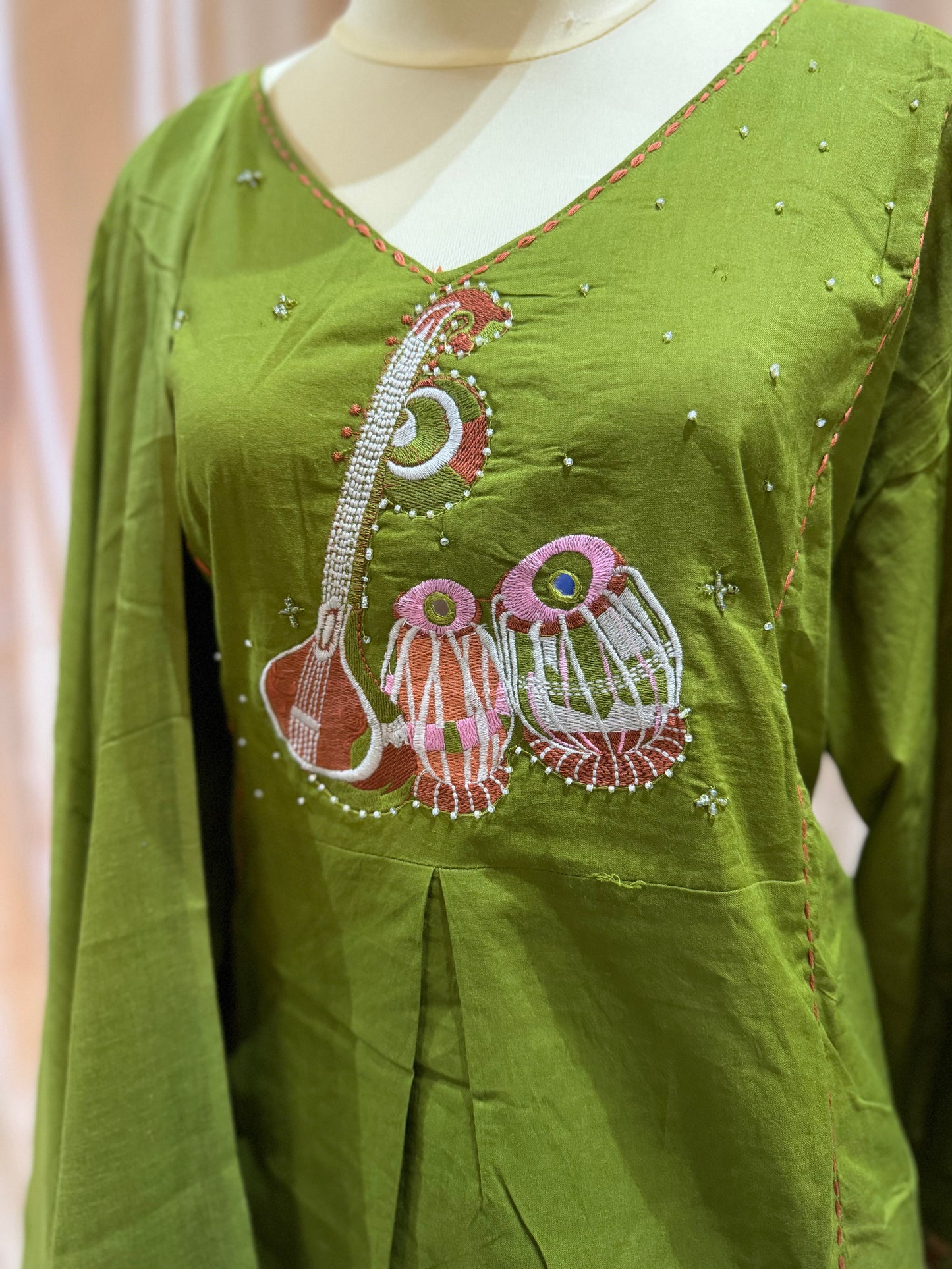 3-Piece Cotton Suit (Olive Green)