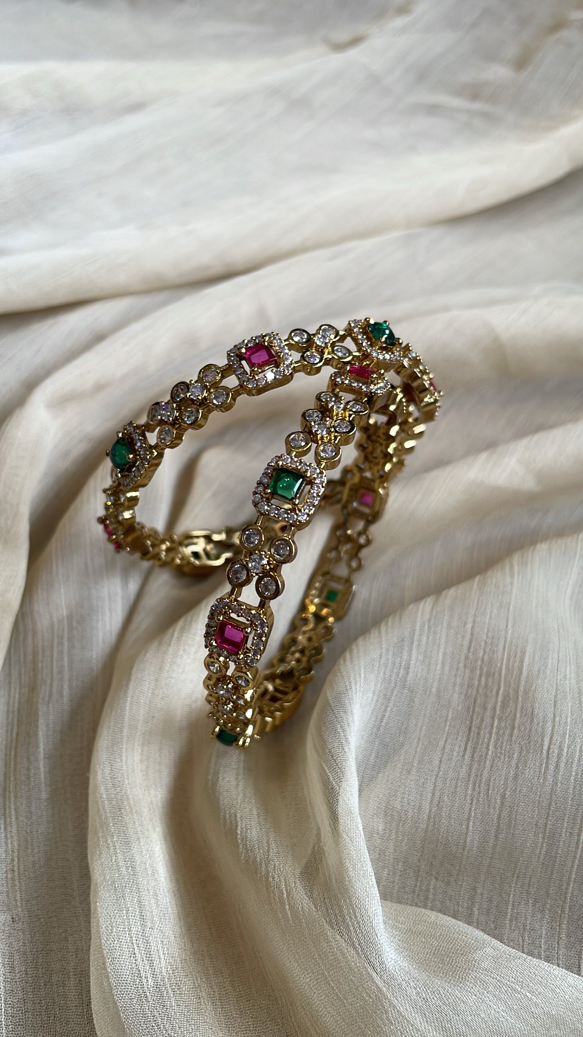 Premium Ruby Green Ad Bangle