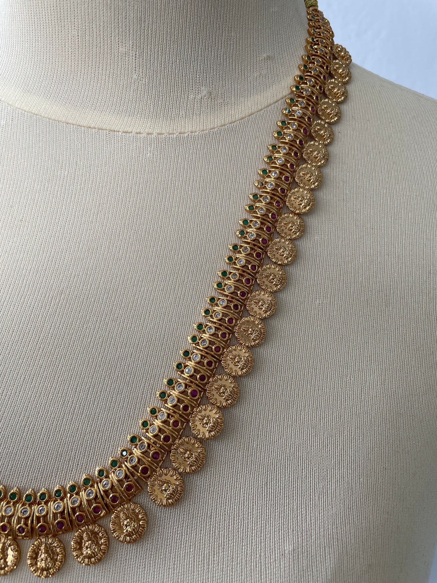 Premium AD Lakshmi Kasu Malai Harram Set