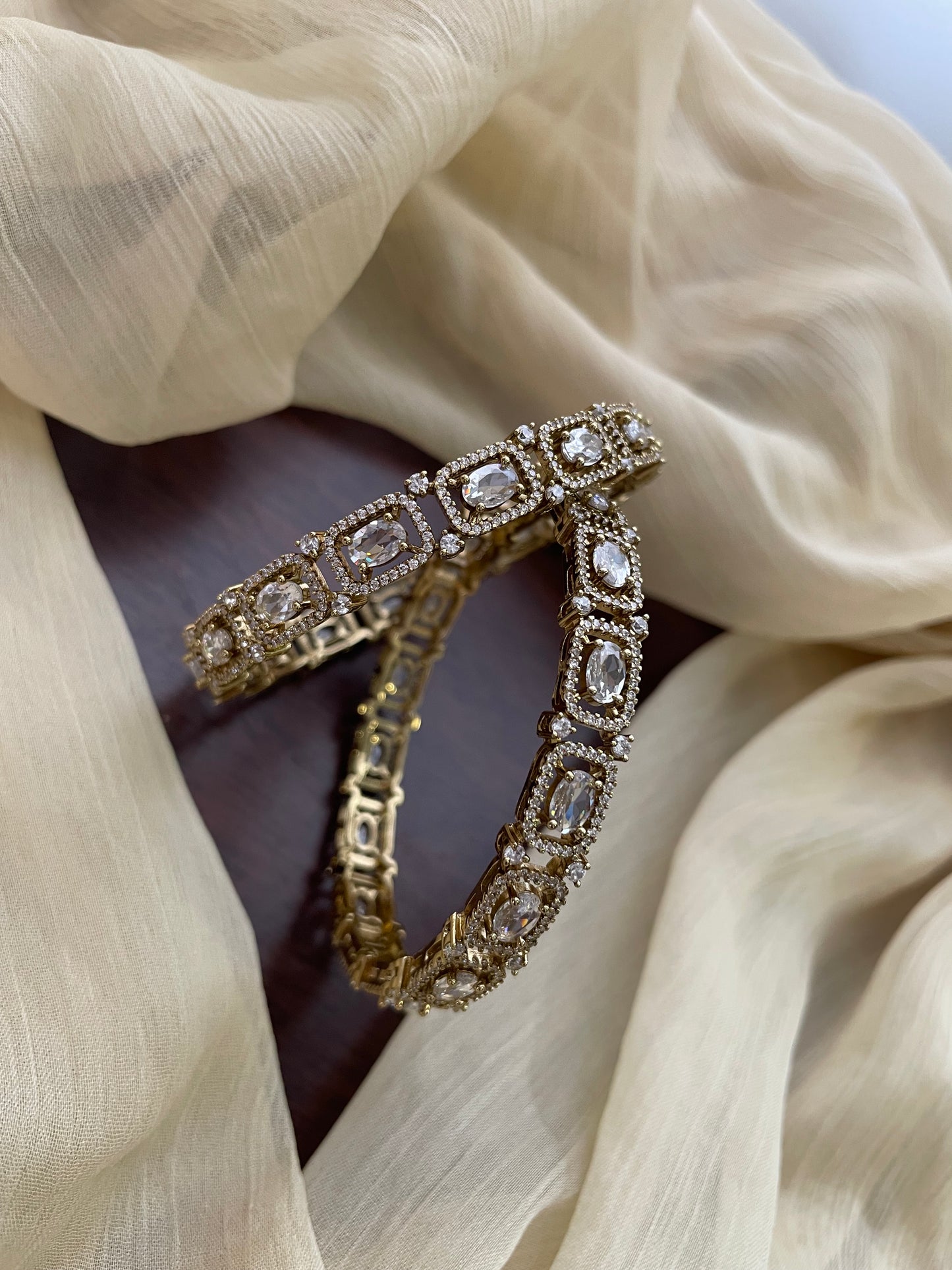 Premium AD Bangles (1 pair)