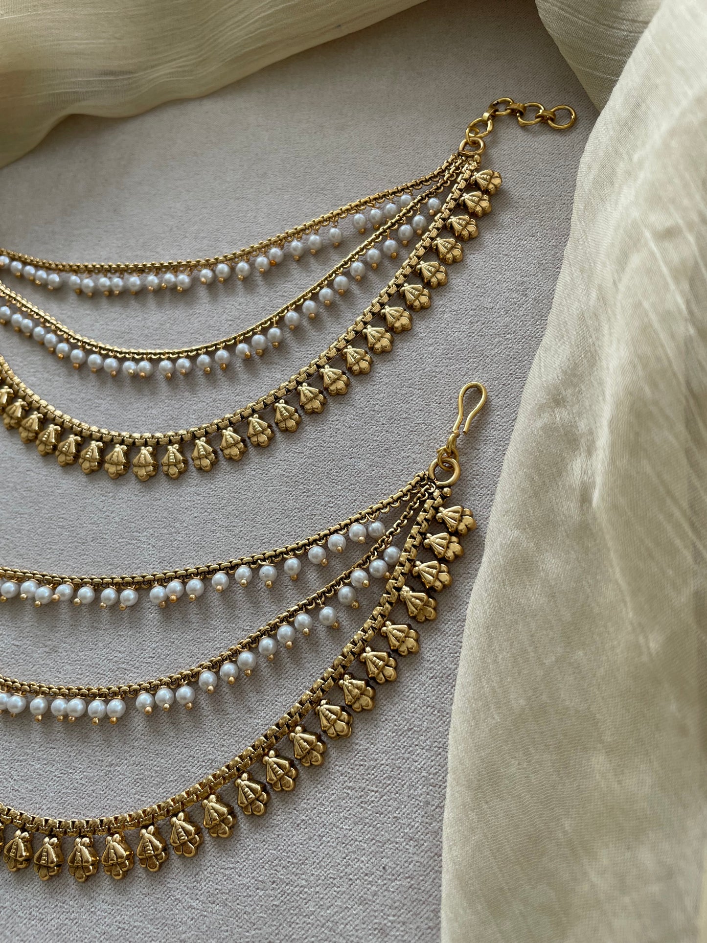 Golden Layered Pearl Mattal - Design D