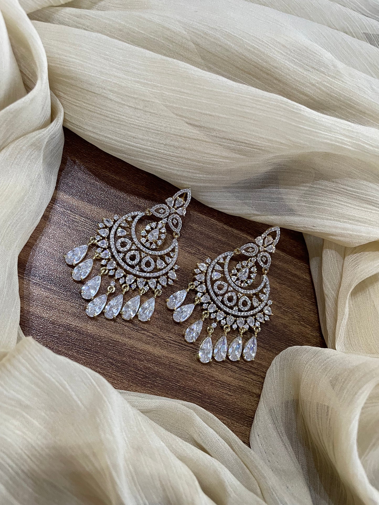 Premium Victorian AD Chandbali Earrings