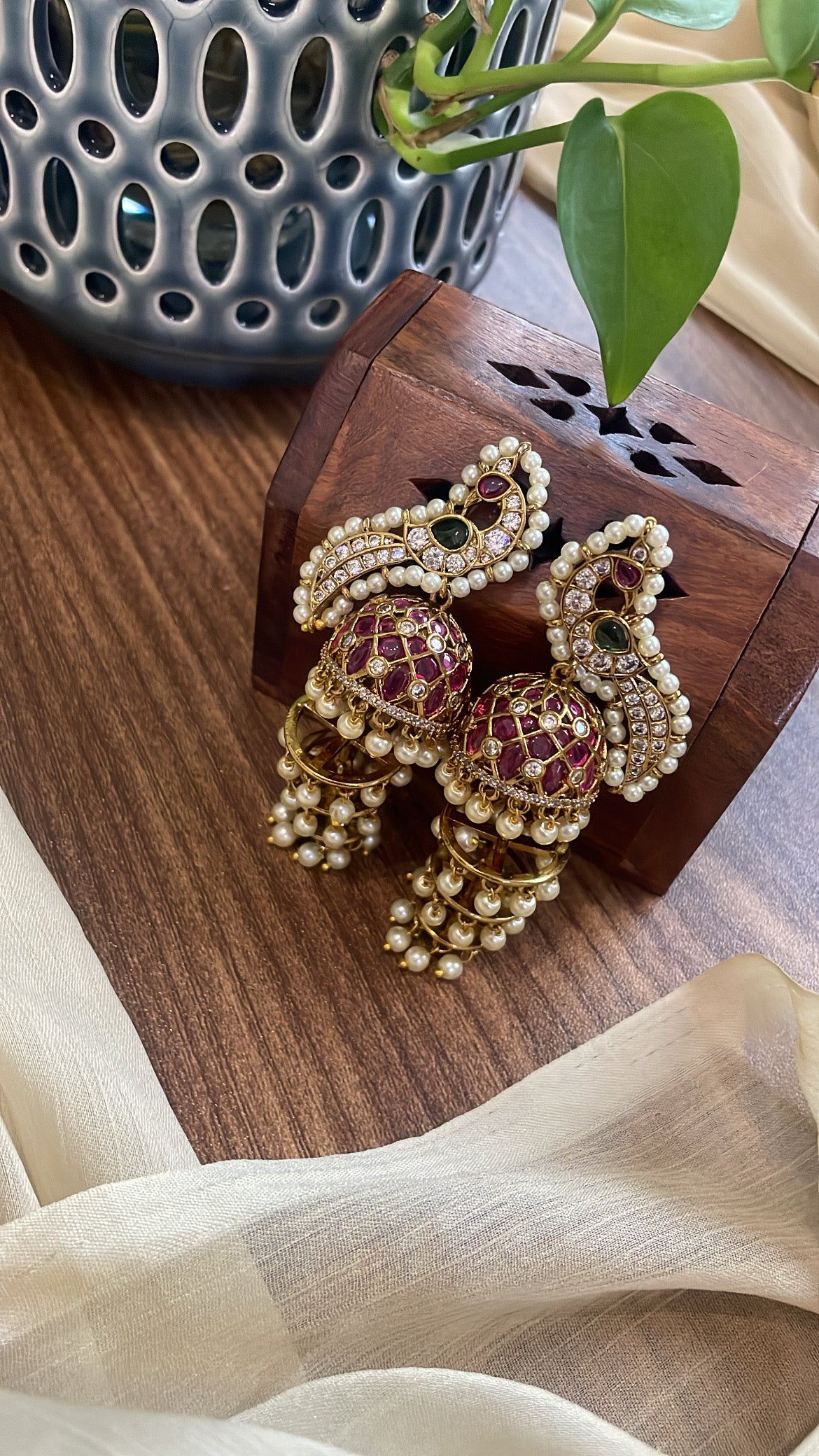 Mayura Kemp Layered Jhumka