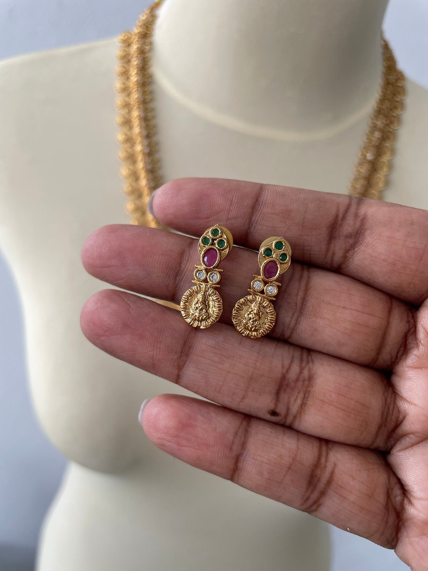 Premium AD Lakshmi Kasu Malai Harram Set