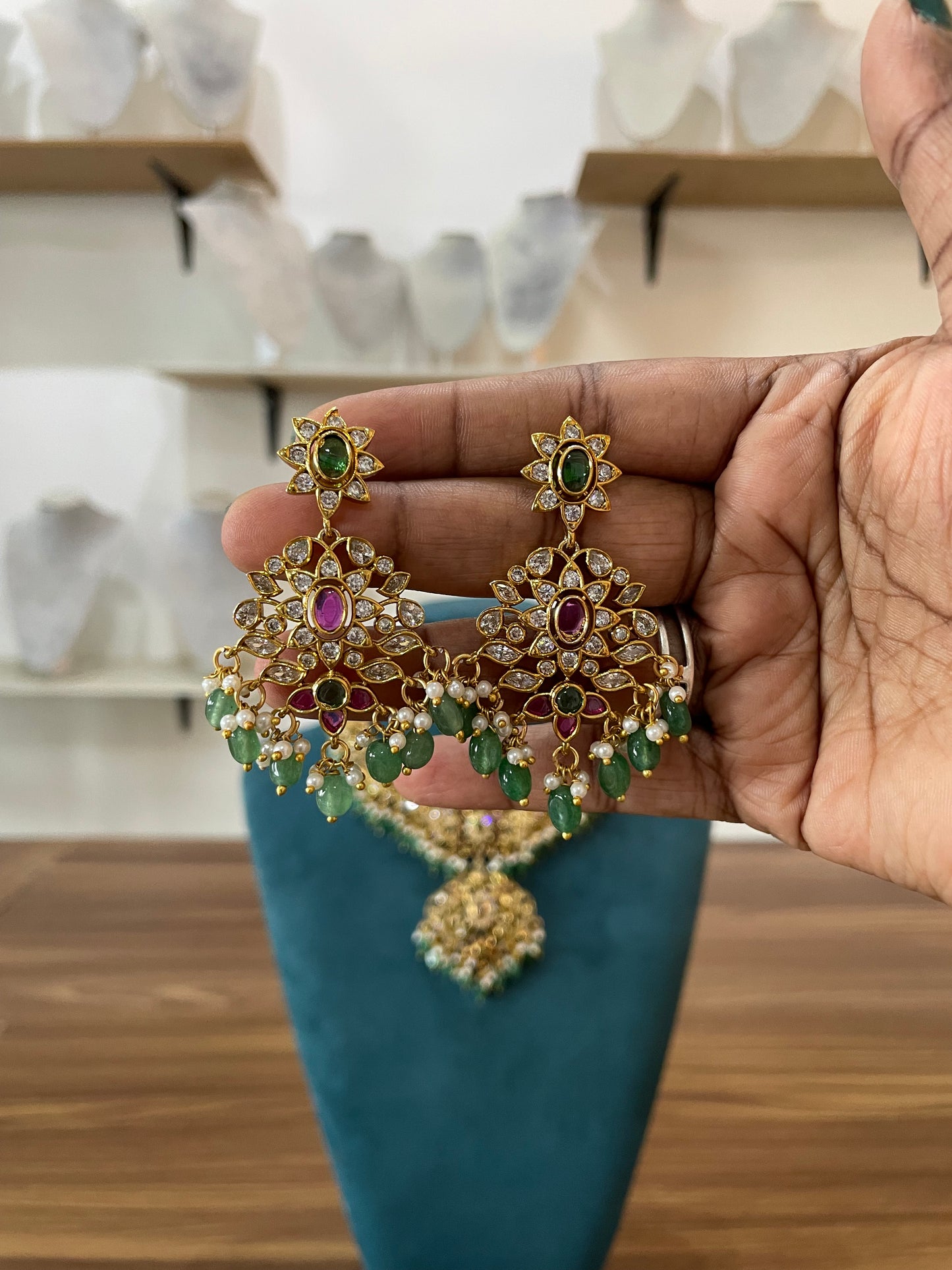 Premium Kemp Set with Jade Colour Beads