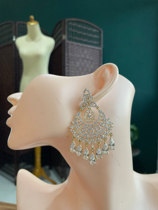 Premium Victorian AD Chandbali Earrings