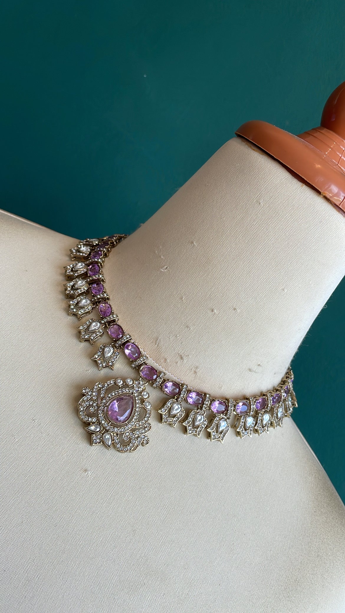 Grand Mehndi Necklace Set With Earrings and Tikka