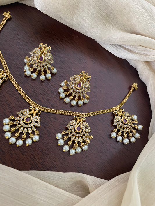 Premium Mayurika Pearl Necklace Set