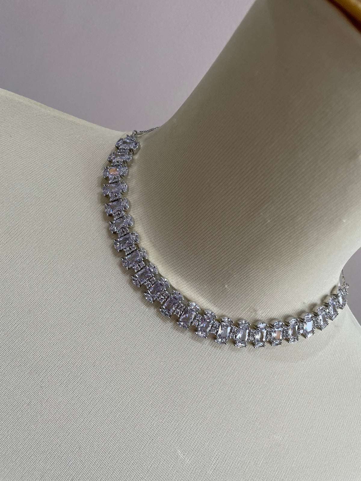 Premium Cz AD Stone Party Wear Necklace Set