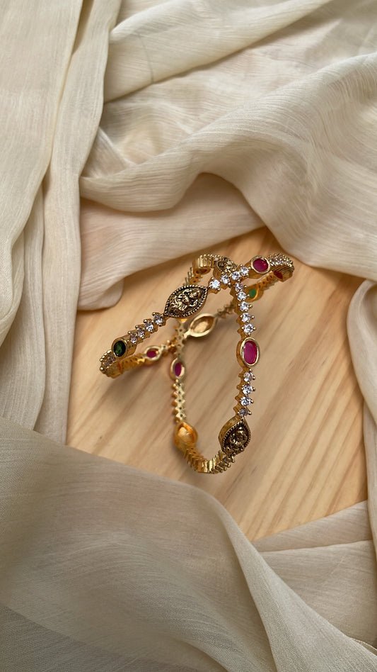 Premium Lakshmi Ruby Green Ad Bangle