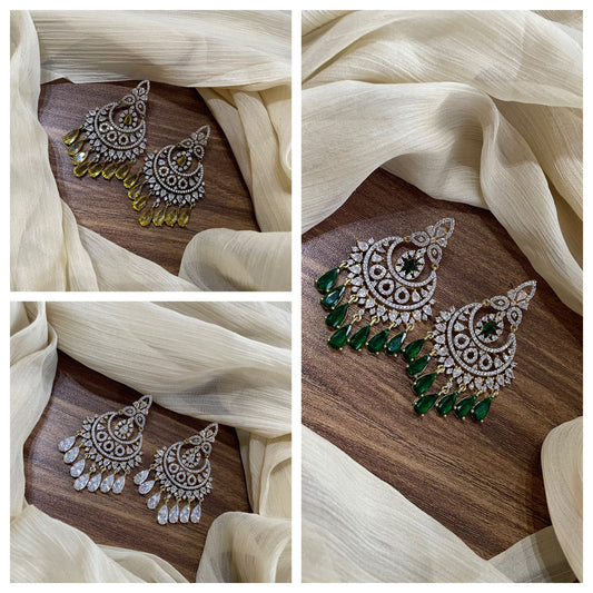 Premium Victorian AD Chandbali Earrings